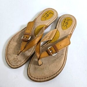 B.O.C. Born Concept Latisha yellow Leather Thong Sandals sz 8